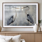 Heron Wall Art Canvas Print, Framed Bird Canvas Decor, Nature Inspired Coastal Art