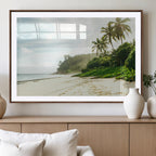 Relaxing Beach Wall Art Canvas Print, Framed Ocean View Coastal Serenity