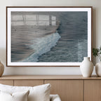 Ocean Waves Wall Art Canvas Print, Framed Coastal Serenity Surf Scene