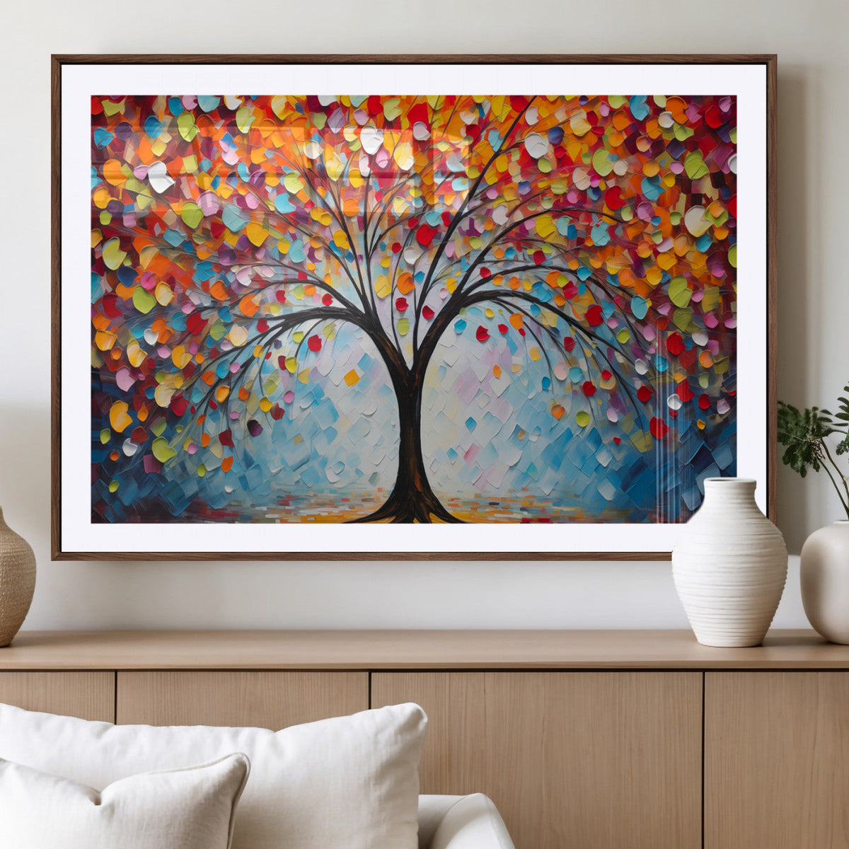 Vibrant Tree of Life Canvas Wall Art | Colorful Abstract Nature