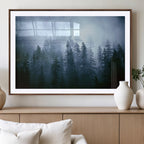 Foggy Pines Misty Forest Wall Art Print
