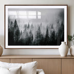 Minimal Beach Wall Art Canvas Print, Framed Ocean Swimming Art, Clear Ocean Decor