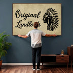 Original Landlords Wall Art Canvas Print, Native American Silhouette Artwork