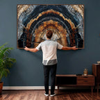 Abstract Wood Grain Canvas Print, Tree Ring Pattern Wall Art, Extra Large Living Room Wall Decor