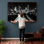 Atlanta Skyline Wall Art Canvas Print, Atlanta Downtown Night Cityscape