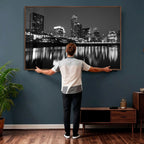 Austin Skyline Wall Art Canvas Print, Austin Downtown Night Cityscape