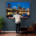 Austin Skyline Wall Art Canvas Print, Austin Downtown Night Cityscape