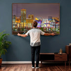 Baltimore Skyline Wall Art Canvas Print, Baltimore Downtown Night Cityscape