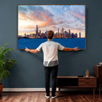 Chicago Wall Art Canvas Print - Chicago City Downtown Night Cityscape