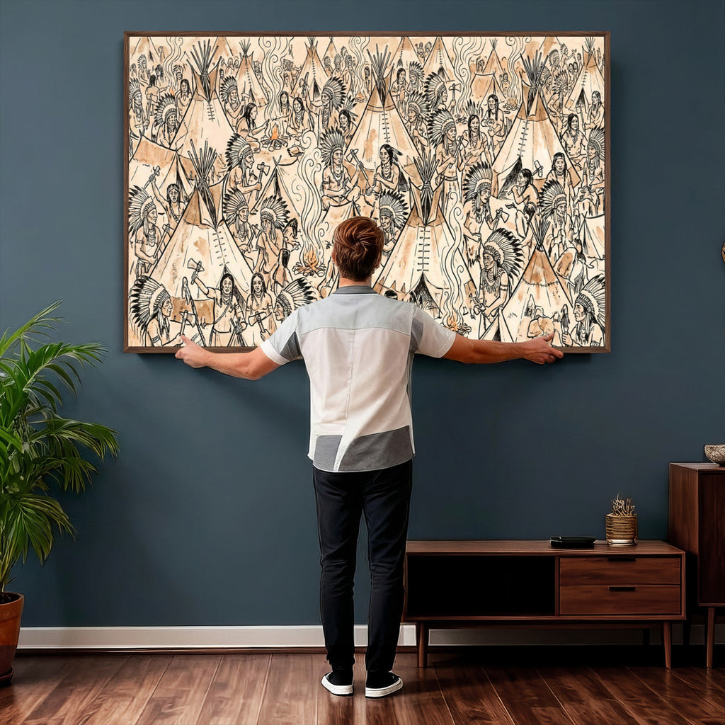 Native American Indian Wall Art Canvas Print