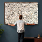 Abstract Bison Wall Art Canvas Print, Abstract Animal Art for Cabin Decor