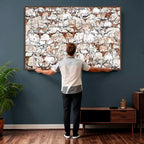 Abstract Longhorn Herd Wall Art Canvas Print