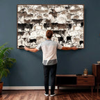 Abstract Texas Longhorn Print, Longhorn Herd Print
