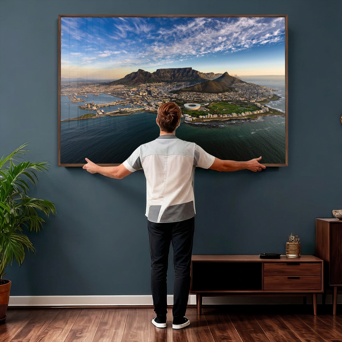 Cape Town Wall Art Canvas Print | Table Mountain Coastal Skyline Panorama