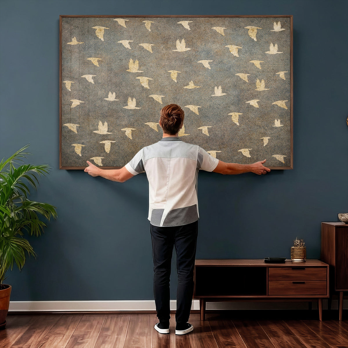 Abstract Birds Wall Art Canvas Print