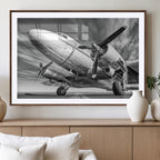 Vintage Airplane on Runway Canvas Print