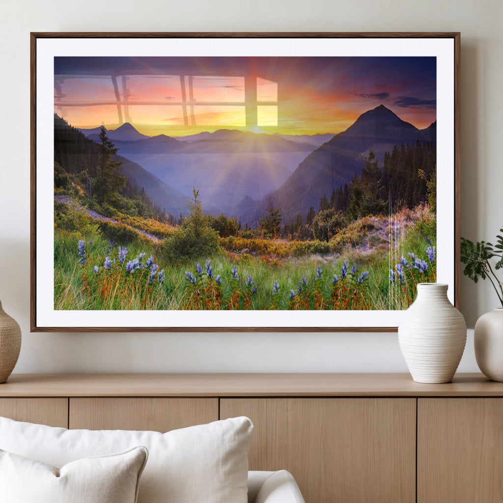 Mountain and Spring Wall Art Canvas Print