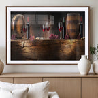 Wine and Barrels Wall Art Canvas Print