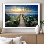 Mountain and Sunset Wall Art Canvas Print