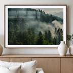 Misty Forest Wall Art Premium Canvas Print, Foggy and Serene Atmosphere