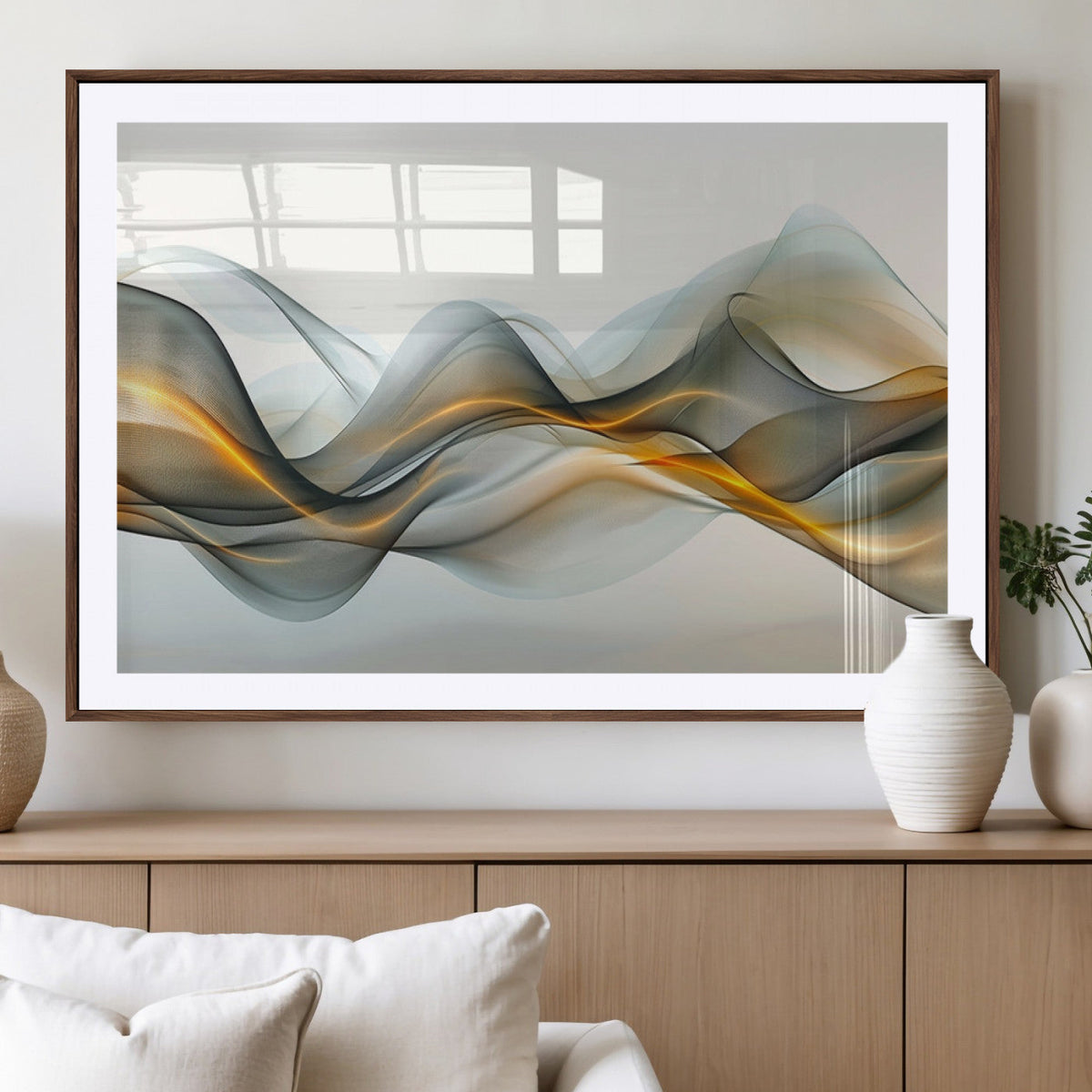 Abstract Wave Canvas Wall Art | Fluid Contemporary Elegance in Motion