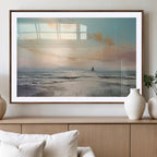 Abstract Ocean Wall Art, Boat Wall Art Canvas Print