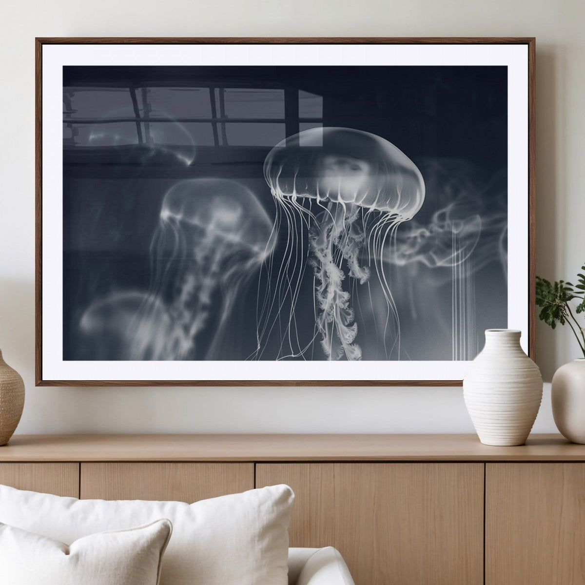 Jellyfish Wall Art Canvas Print, Modern Abstract Jellyfish
