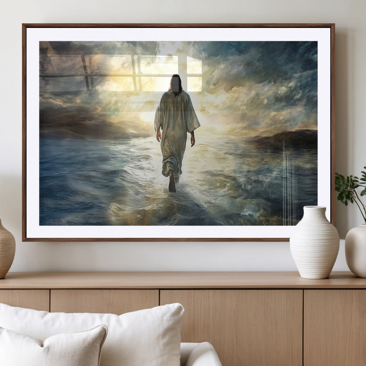 Jesus Walking on Water Wall Art | Canvas Print | Ready to Hang
