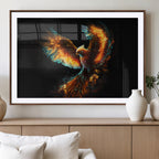 Fiery Phoenix Canvas Print | Ready to Hang Wall Art | Bold Fantasy Decor