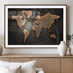 World Map Canvas Print | Framed Travel Map Wall Art for Couples