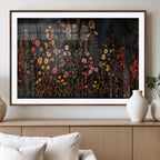 Large Floral Painting Print Illustration Flowers Canvas Wall Art
