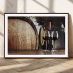 Wine and Barrel Wall Art Canvas Print