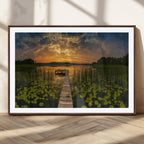 Lake and Flower Wall Art Canvas Print