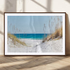 Serene Coastal Dune Path with Ocean View, 3-Panel Beach Canvas Wall Art