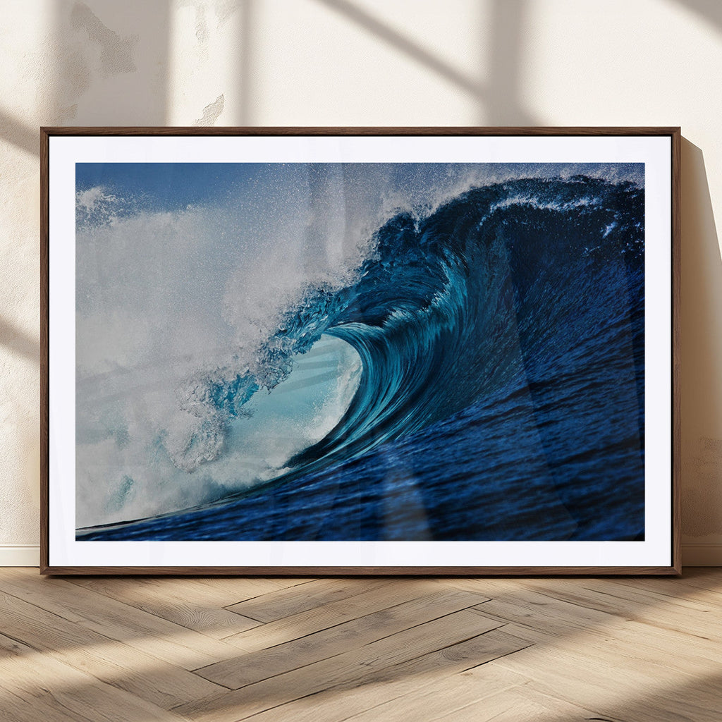 Ocean Wave at Sunset Canvas Art, Large Wall Print of Vibrant Water Waves