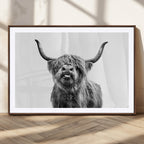 Fanny Scottish Highland Cow Cattle Art Print Farmhouse Wall Art Canvas Print