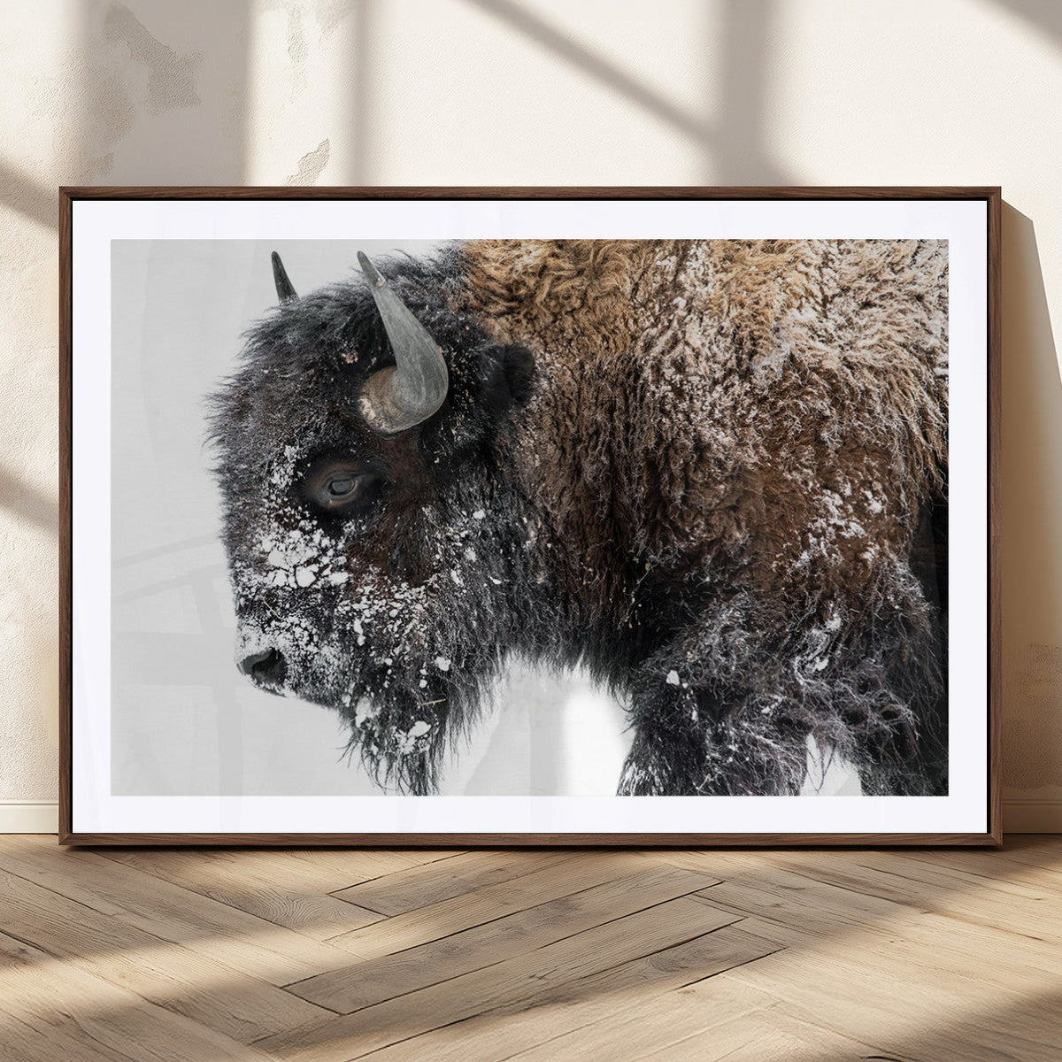 American Bison Wall Art Print, Majestic Buffalo Canvas Print for Living Room or Office