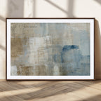 Abstract Blue and Beige Wall Art, Modern Minimalist Canvas Print Set