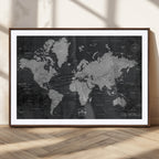 World Map Canvas Print, Detailed Map of the World Wall Art for Home or Office