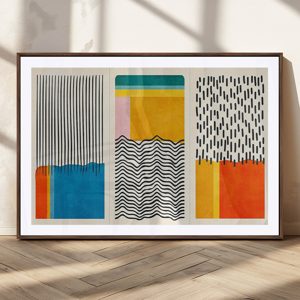Canvas Print Wall Art Abstract Illustration Art Boho, Framed Abstract Boho Art