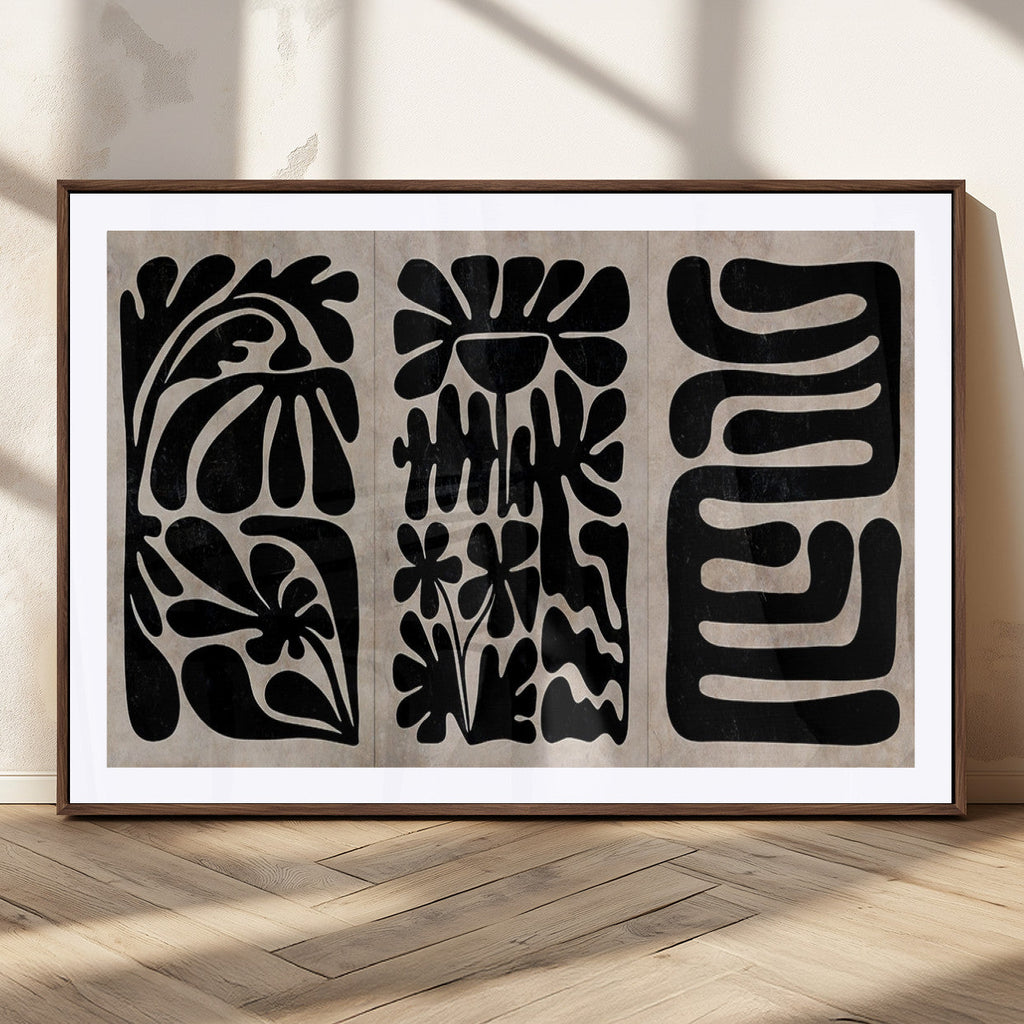 Canvas Print Wall Art Abstract Art Boho, Framed Boho Art