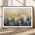 Abstract Forest Print | Mountain Wall Art | Autumn Landscape Canvas Print