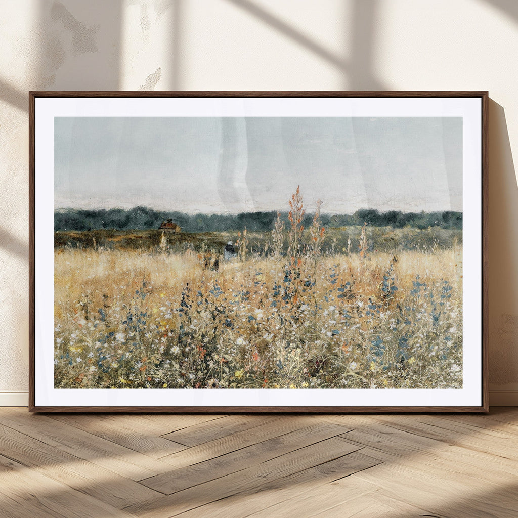 Wildflower Field Wall Art Canvas | Nature-Inspired Landscape Canvas Print for Living Room or Office