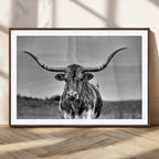 Texas Longhorn Cow Wall Art, Texas Longhorn Canvas, Cattle