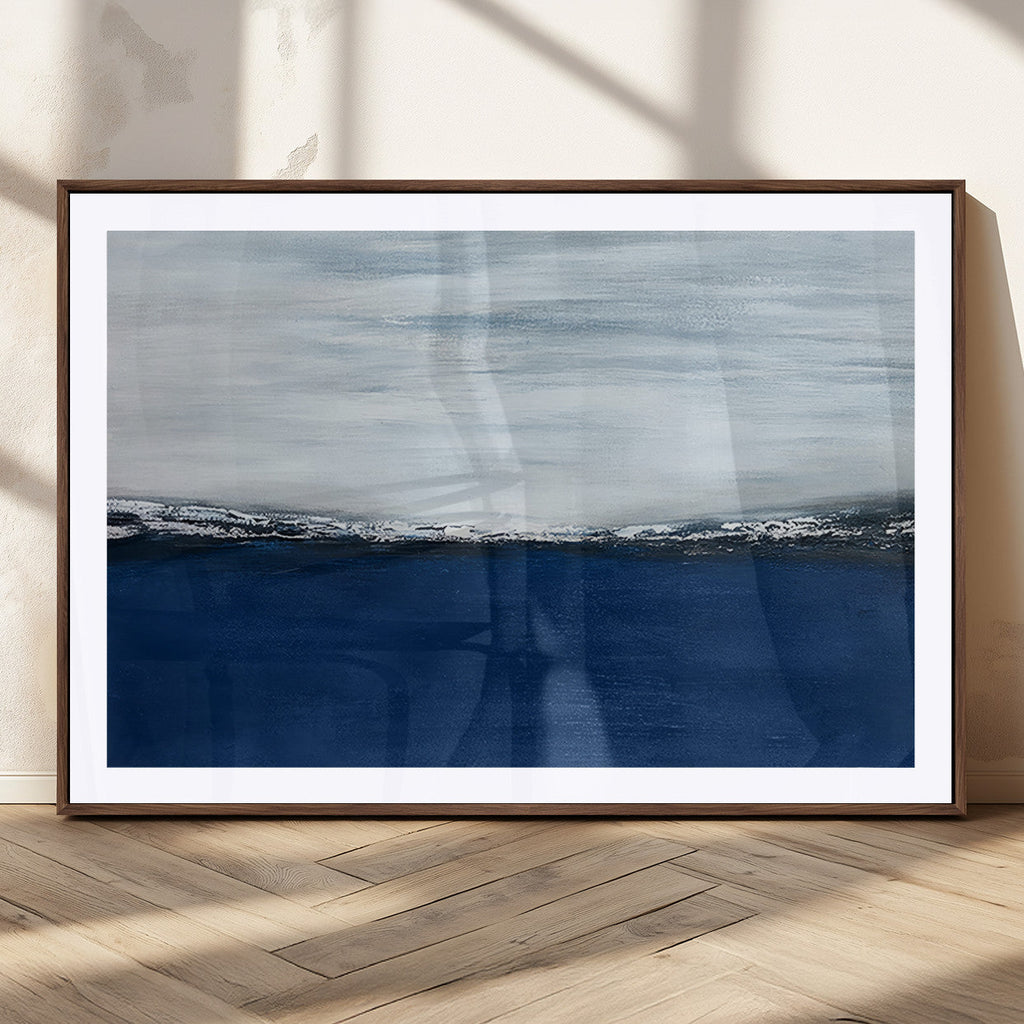 Navy Blue Abstract Wall Art Canvas Print
