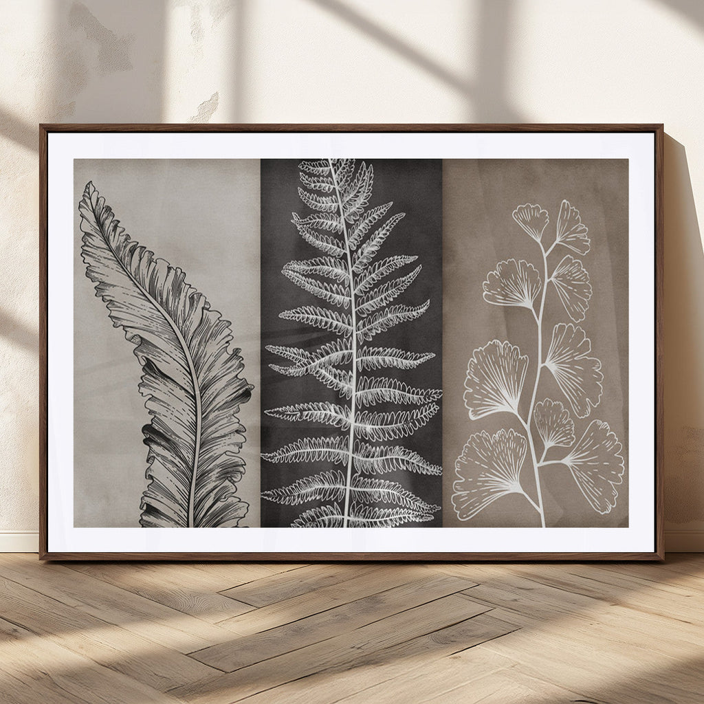 Minimalist Botanical Wall Art Canvas Print, Framed and Ready to Hang