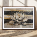 Lotus Flower Wall Art | Framed Abstract Floral Canvas