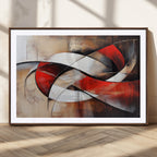 Abstract Wall Art - Modern Red and White Canvas Wall Art