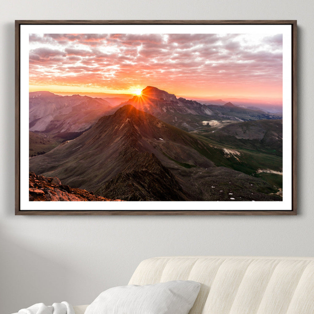 Mountain Sunrise Wall Art Canvas Print | Alpine Ridge Morning Light