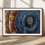 Framed Abstract Tree Ring Wall Art Print, Natural Rustic Wood Grain Canvas Print